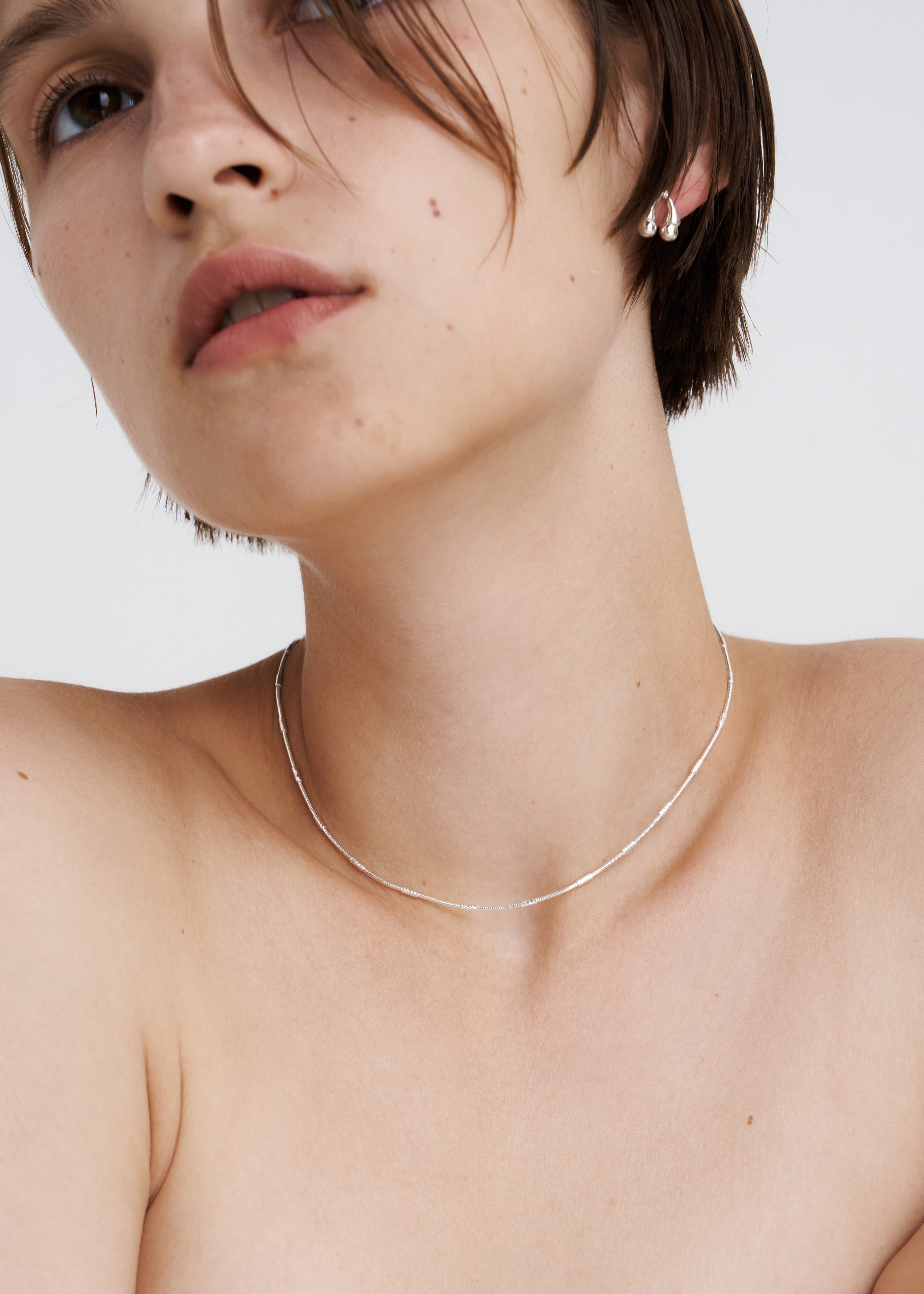 SIMPLE PIPE SNAKE CHAIN N (Silver)